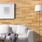 wodewa wandbekleding hout 3D optiek natuurlijk eiken, geolied, 400 1m² wandpanelen moderne wanddecoratie houtbekleding houten wand woonkamer keuken slaapkamer