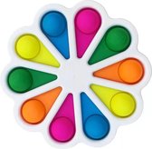 Fidget Toys - Dimpl Digits - simple dimple XL - popit XL - Pop it XL - Flower - bloem - wit - 18cm