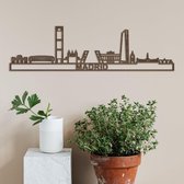 Skyline Madrid notenhout - 60cm- City Shapes wanddecoratie