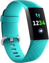 YONO Siliconen Bandje geschikt voor Fitbit Charge 4 / 3 – Turquoise – Large