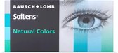 0,00 - SofLens Natural Colors Aquamarine - 2 pack - Maandlenzen - Kleurlenzen - Aquamarine