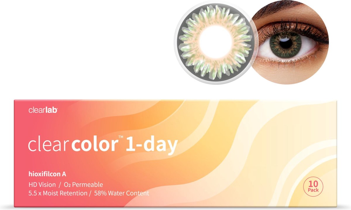 +3.75 - Clearcolor™ 1-day Green - 10 pack - Daglenzen - Kleurlenzen - Groen