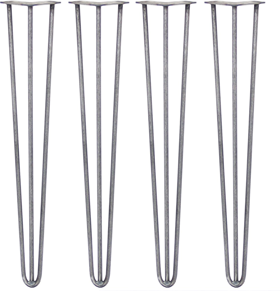 4 x 71cm Hairpin retro pootjes tafelpoten pinpoten - 3 staven - 12mm - ruw staal