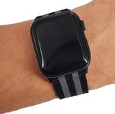 Geschikt voor Apple Watch bandje 38 / 40 / 41 mm - Series 1 2 3 4 5 6 7 8 SE - Smartwatch iWatch horloge band - 38mm 40mm 41mm - Fungus - Nylon - zwart - Nato