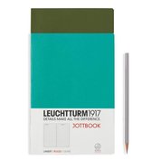 Leuchtturm1917 Double A5 Medium Jottbook Lined Army / Emerald (set van 2)