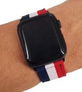 Geschikt voor Apple Watch bandje 38 / 40 / 41 mm - Series 1 2 3 4 5 6 7 8 SE - Smartwatch iWatch horloge band - 38mm 40mm 41mm - Fungus - Nylon - Blauw - Nato