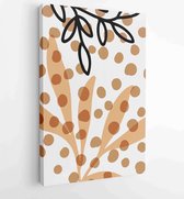 Minimal hand drawn organic shapes floral design for wall art, prints, cover, poster, Fabric pattern. 4 - Moderne schilderijen – Vertical – 1859431876 - 80*60 Vertical