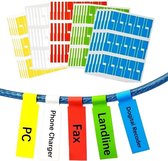 150 netwerk / telefoonkabels labels (stickers) in 5 kleuren op A4