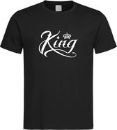 Zwart T shirt met  " King " print Wit size L