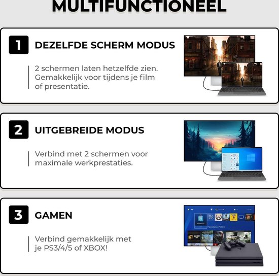 Illustratie van HDMI-kabel die apparaten verbindt voor gamen, werk of entertainment.