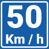 Adviessnelheid 50 km bord - kunststof - A4 100 x 100 mm