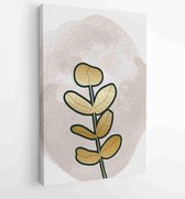 Botanical and gold abstract wall arts vector collection. 1 - Moderne schilderijen – Vertical – 1880831227 - 115*75 Vertical