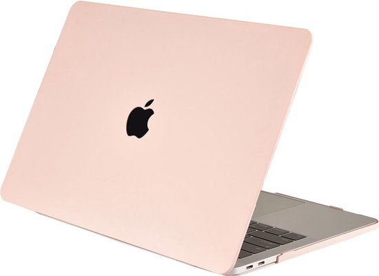 Lunso Geschikt voor MacBook Air 13 inch 2018 2019 cover hoes case Candy Pink bol