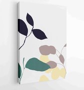 Botanical wall art vector set. Foliage line art drawing with abstract shape 4 - Moderne schilderijen – Vertical – 1912802962 - 80*60 Vertical