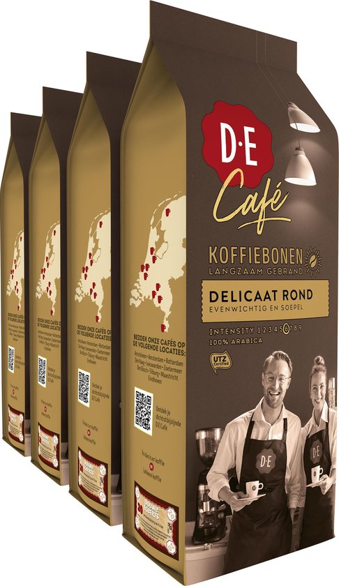 Douwe Egberts D.E Café Delicaat Rond Koffiebonen  - 4 x 500 gram