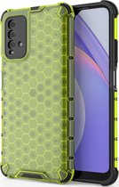 Xiaomi Redmi 9T Hoesje - Mobigear - Honeycomb Serie - Hard Kunststof Backcover - Groen - Hoesje Geschikt Voor Xiaomi Redmi 9T