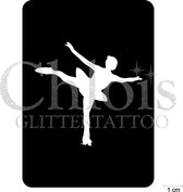 Chloïs Glittertattoo Sjabloon 5 Stuks - Figure Skater Annelieke - CH6534 - 5 stuks gelijke zelfklevende sjablonen in verpakking - Geschikt voor 5 Tattoos - Nep Tattoo - Geschikt voor Glitter Tattoo, Inkt Tattoo of Airbrush