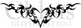 Chloïs Glittertattoo Sjabloon 5 Stuks - Heart Lowback - CH4800 - 5 stuks gelijke zelfklevende sjablonen in verpakking - Geschikt voor 5 Tattoos - Nep Tattoo - Geschikt voor Glitter
