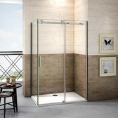 schuifdeur douchewand 150x195cm met zijwand 100x195cm,8mm helder nano veiligheidsglas antikalk,douchecabine