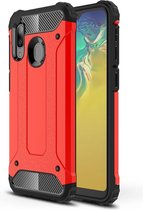 Samsung Galaxy A20e Hoesje - Mobigear - Outdoor Serie - Hard Kunststof Backcover - Rood - Hoesje Geschikt Voor Samsung Galaxy A20e