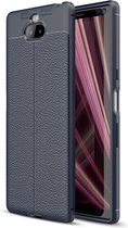 Sony Xperia 10 Plus Hoesje - Mobigear - Luxury Serie - TPU Backcover - Marineblauw - Hoesje Geschikt Voor Sony Xperia 10 Plus