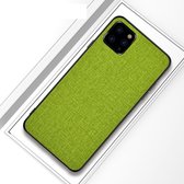 Apple iPhone 11 Pro Hoesje - Mobigear - Fabric Serie - Hard Kunststof Backcover - Groen - Hoesje Geschikt Voor Apple iPhone 11 Pro