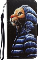 Huawei P40 Lite E Hoesje - Mobigear - Design Serie - Kunstlederen Bookcase - Cat - Hoesje Geschikt Voor Huawei P40 Lite E