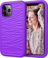 Apple iPhone 12 Pro Max Hoesje - Mobigear - Wave Serie - Hard Kunststof Backcover - Paars - Hoesje Geschikt Voor Apple iPhone 12 Pro Max