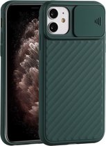 Apple iPhone 12 Pro Hoesje - Mobigear - Cam Slide Serie - TPU Backcover - Groen - Hoesje Geschikt Voor Apple iPhone 12 Pro