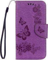 Mobigear Telefoonhoesje geschikt voor Samsung Galaxy S8 Hoesje | Mobigear Butterfly Bookcase Portemonnee | Pasjeshouder voor 2 Pasjes | Telefoonhoesje voor Pinpas / OV Kaart / Rijbewijs - Paars