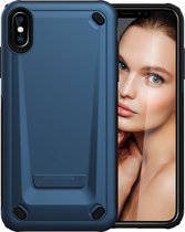 Apple iPhone Xs Max Hoesje - Mobigear - Armor Serie - Hard Kunststof Backcover - Blauw - Hoesje Geschikt Voor Apple iPhone Xs Max