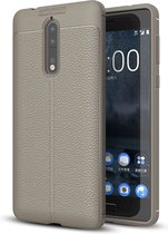 Nokia 8 Hoesje - Mobigear - Luxury Serie - TPU Backcover - Grijs - Hoesje Geschikt Voor Nokia 8