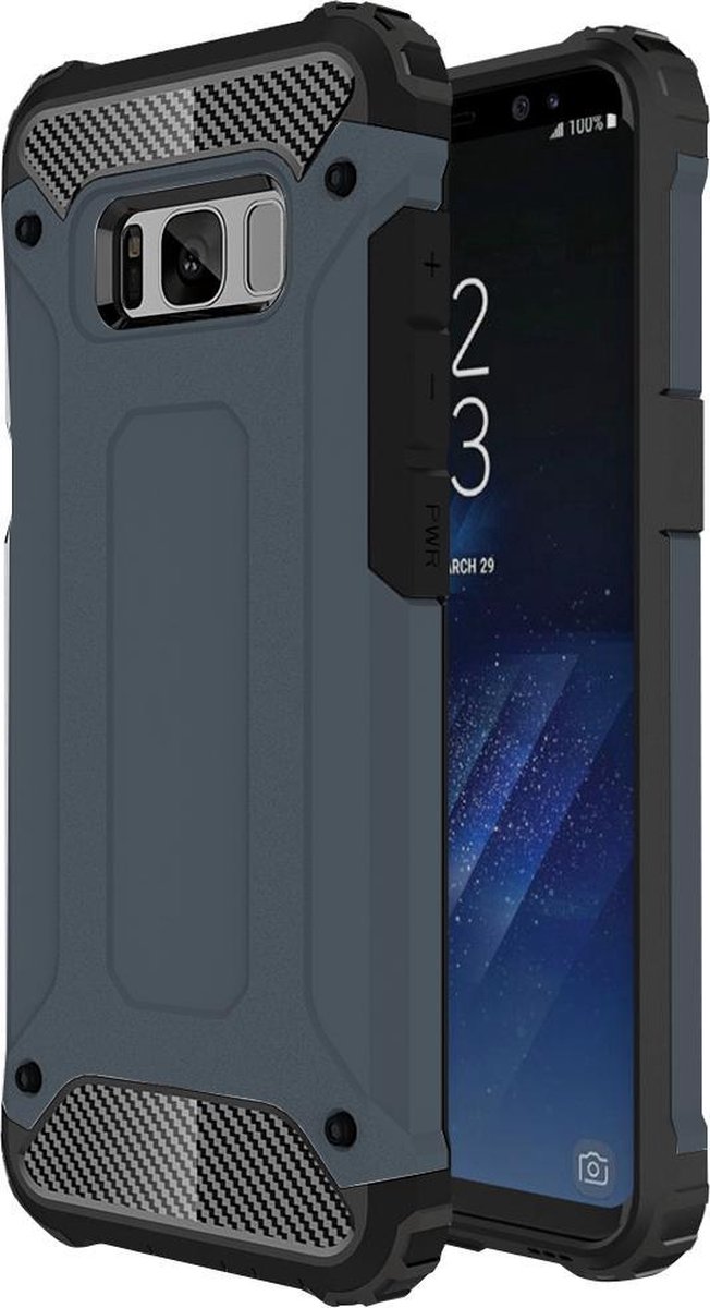 Mobigear Hoesje geschikt voor Samsung Galaxy S8 Telefoonhoesje Hardcase | Mobigear Outdoor Backcover Shockproof | Schokbestendig Galaxy S8 Telefoonhoesje | Anti Shock Proof - Marineblauw