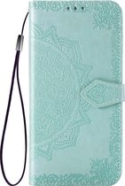 Mobigear Mandala Telefoonhoesje geschikt voor OPPO Reno 3 Pro Hoesje Bookcase Portemonnee - Turquoise