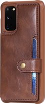 Samsung Galaxy S20 Hoesje - Mobigear - Cards Wallet Serie - Kunstlederen Backcover - Bruin - Hoesje Geschikt Voor Samsung Galaxy S20