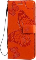 Xiaomi Redmi Note 8T Hoesje - Mobigear - Butterfly Serie - Kunstlederen Bookcase - Oranje - Hoesje Geschikt Voor Xiaomi Redmi Note 8T