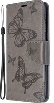 Samsung Galaxy S20 Hoesje - Mobigear - Butterfly Serie - Kunstlederen Bookcase - Grijs - Hoesje Geschikt Voor Samsung Galaxy S20