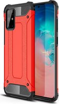 Samsung Galaxy S20 Plus Hoesje - Mobigear - Outdoor Serie - Hard Kunststof Backcover - Rood - Hoesje Geschikt Voor Samsung Galaxy S20 Plus
