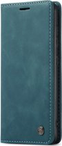 Samsung Galaxy A51 Hoesje - Caseme - Serie - Kunstlederen Bookcase - Turquoise - Hoesje Geschikt Voor Samsung Galaxy A51