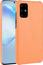 Samsung Galaxy S20 Hoesje - Mobigear - Croco Serie - Hard Kunststof Backcover - Oranje - Hoesje Geschikt Voor Samsung Galaxy S20