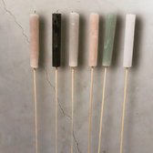 Cactula Set van 6 kwaliteits Tuinfakkels in 6 kleuren | Zwart / Beige /  Stone / Jade Groen / Steel Grey / White - Fakkel Buitenkaars