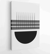 Black and white organic shape Art brush design for wall framed prints, canvas prints, poster, home decor, cover, wallpaper. 1 - Moderne schilderijen – Vertical – 1887339697 - 115*7