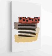 Black and white organic shape Art brush design for wall framed prints, canvas prints, poster, home decor, cover, wallpaper. 1 - Moderne schilderijen – Vertical – 1887339676 - 80*60