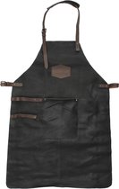 Vannons - BBQ schort -Echt Leren Barbecue Schort Mannen - Keukenschort Leer - Zwart