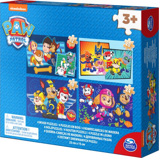 PAW Patrol - 4 puzzels van hout | bol