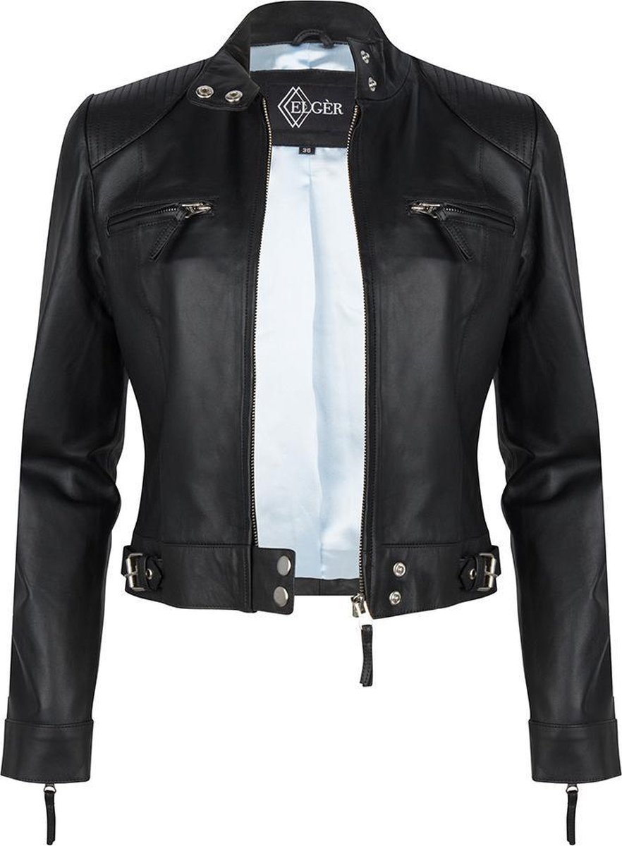 Elgèr - Leren jas Dames - Leather Zoë jacket - Maat M (38)