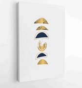 Abstract gold wall arts vector collection. Earth tones organic shape Art design for poster, print, cover, wallpaper, Minimal and natural wall art. 4 - Moderne schilderijen – Vertic