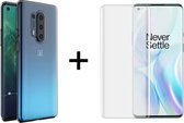 Oneplus 8 Pro hoesje siliconen case transparant - 1x OnePlus 8 Pro Screenprotector UV