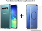 Samsung Galaxy S10 hoesje shock proof case transparant - 1x Samsung Galaxy S10 screenprotector uv