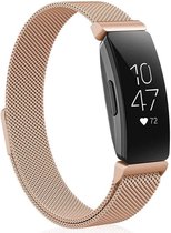 YPCd® Fitbit Inspire HR bandje - Rosé Goud - Milanees Roestvrij Staal - Large